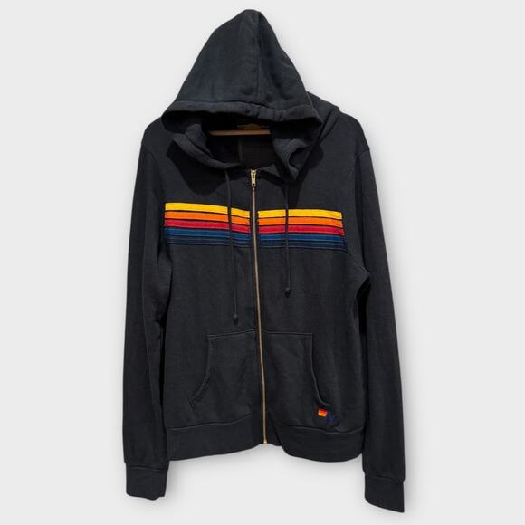 Aviator Nation 5-Stripe Zip Hoodie Size Large - Picture 6 of 14